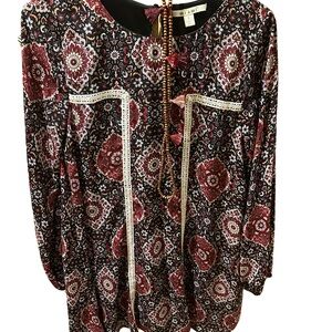 Miami Boutique Boho Pattern Lined Dress - EUC - Small